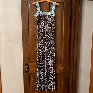 Tory Burch long banana leaf dress